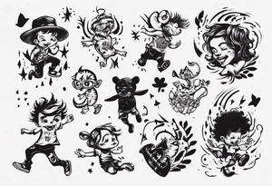 Wild kid who loves to play and jump tattoo idea
