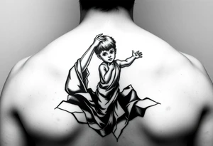 i want a boy reaching out to Jesus hand while falling into the imbass tattoo idea