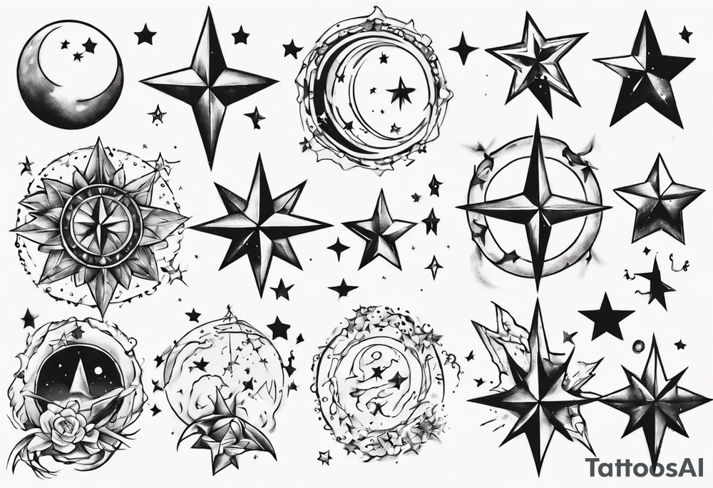 night stars tattoo idea
