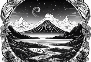 Volcan racines de lave tattoo idea