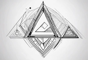 arara with small details, triangle and square forms tattoo idea