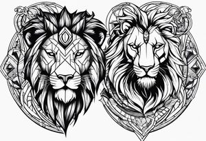 Spartan and lion tattoo idea