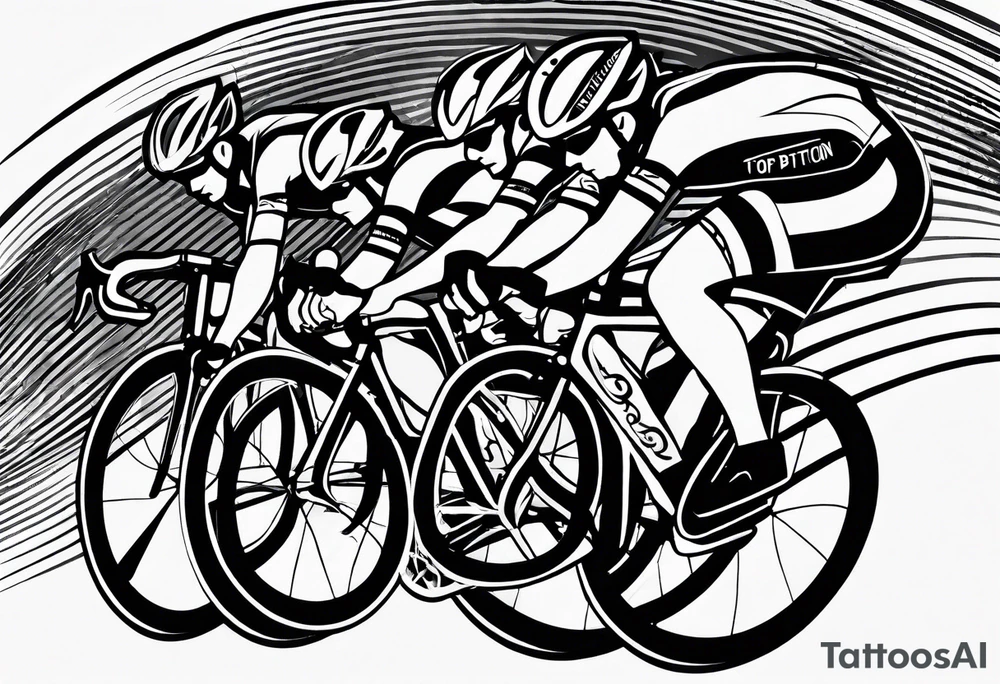 Bicycle race peloton tattoo idea