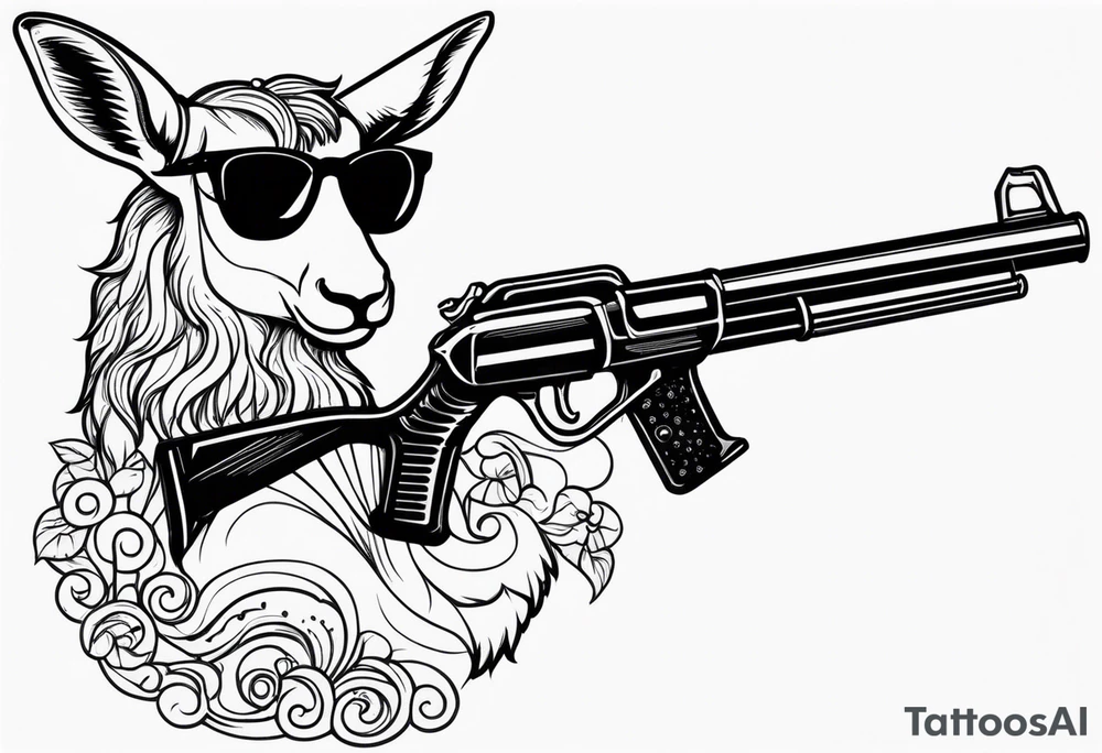 capricorn with sunglasses and a shotgun tattoo idea