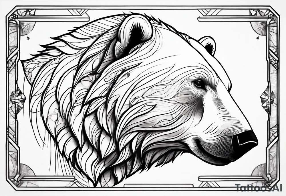 Polar bear in a minimalist but masculine 
 way tattoo idea