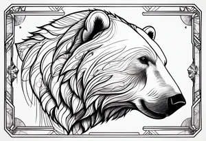 Polar bear in a minimalist but masculine 
 way tattoo idea