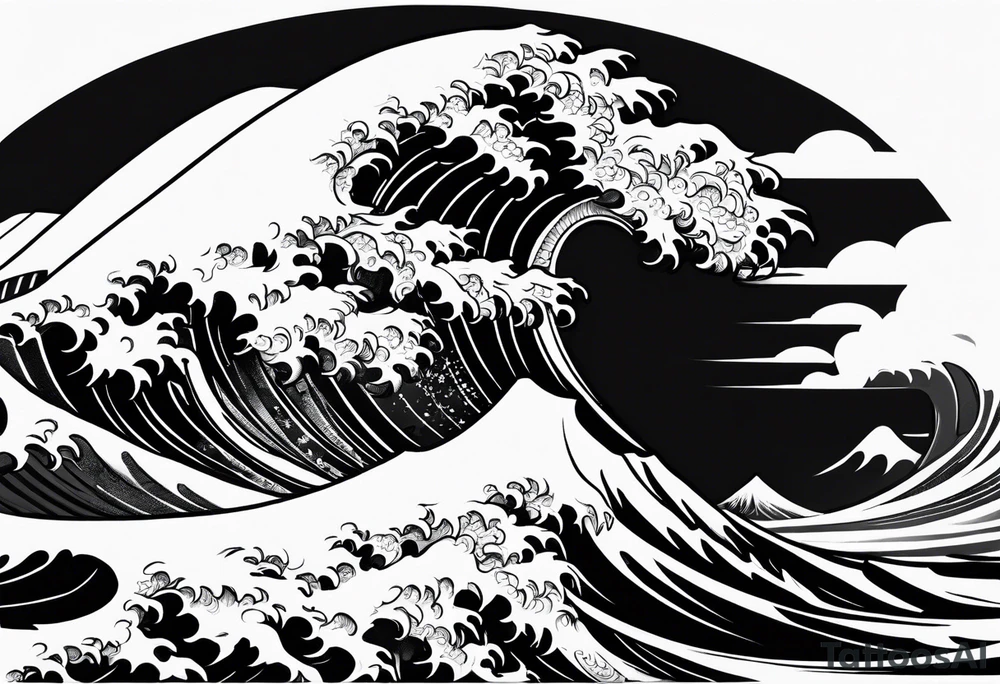 japanese waves tattoo idea