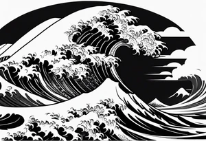 japanese waves tattoo idea