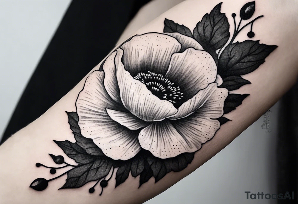 Poppy bouquet tattoo idea