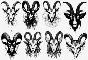 Baphomet full sleeve high contrast human like goat friendly but strong tattoo idea