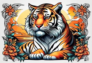 Tiger under the sun tattoo idea