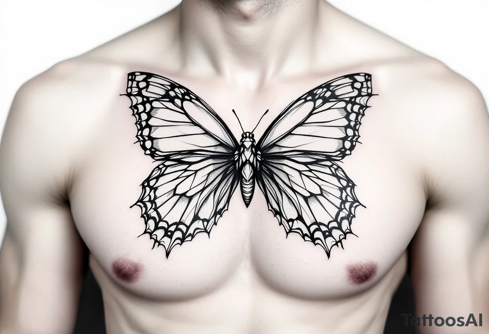 A bow tie that resembles a butterfly tattoo idea