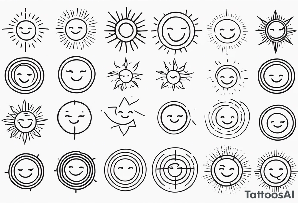 black tiny simple sun. a circle with simple strings. tiny smiley in the sun. thin lines. tattoo idea black tiny simple sun. a circle with simple strings. tiny smiley in the sun. thin lines. tattoo idea