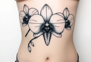Orchid realistic with a mix with vagina tattoo idea