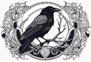 A witch's Raven tattoo idea