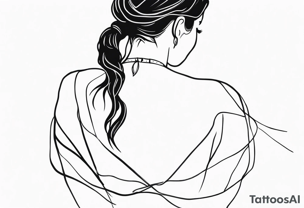 ONE LINE FROM SHOULDERS TO WRISTS tattoo idea