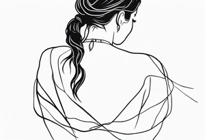 ONE LINE FROM SHOULDERS TO WRISTS tattoo idea