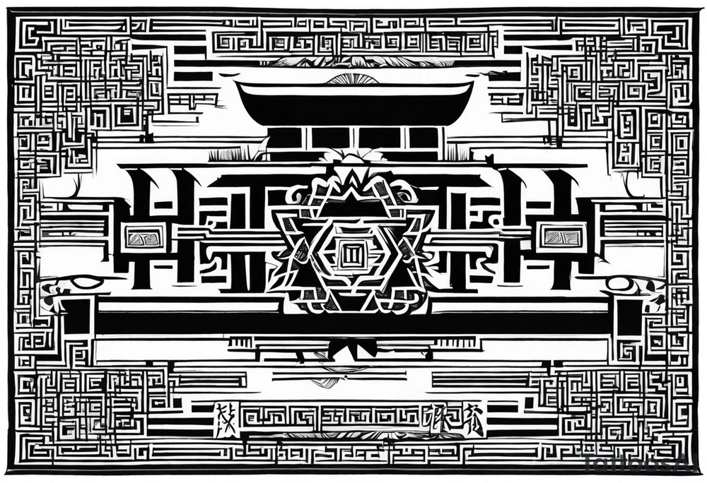 Lettering Bamboo, Aztec Japan tattoo idea