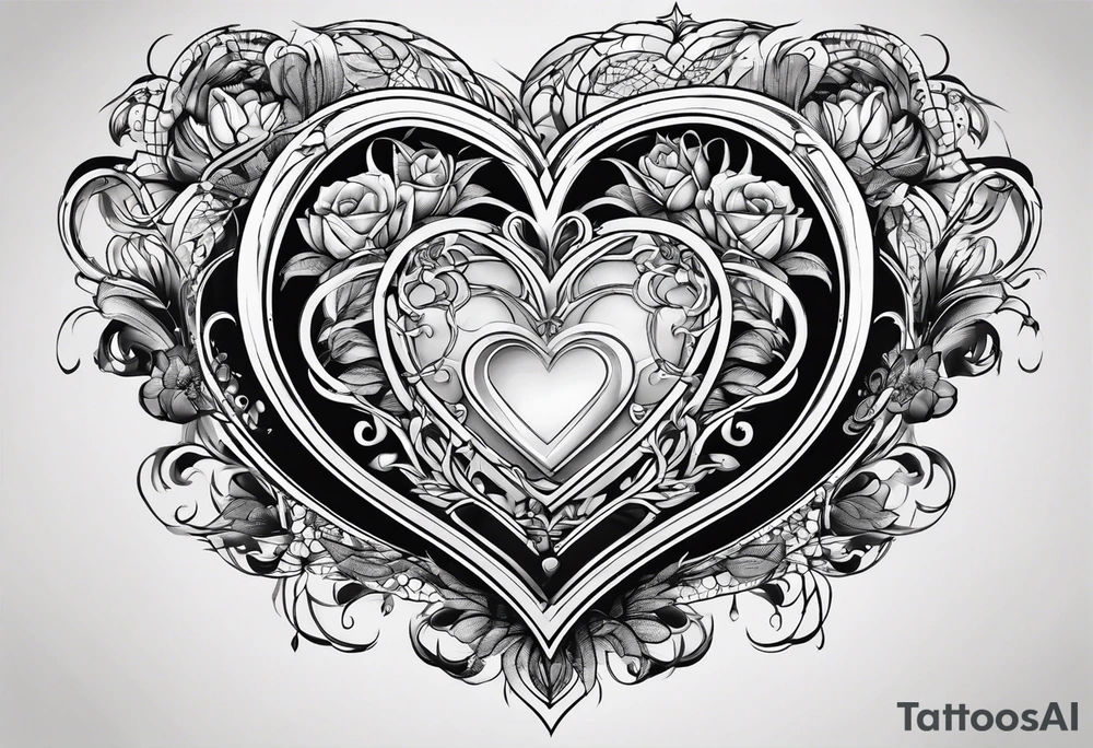heart surrounded with wire tattoo idea