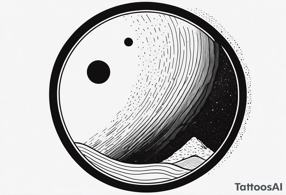 Sisyphus minimal line and dot tattoo design tattoo idea