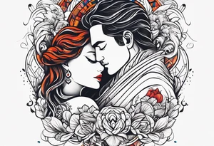 symbolic, son and daughter, rectangle, reverse tattoo tattoo idea