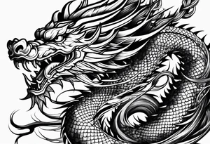 japanese dragon climbing tattoo idea