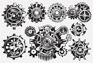 Gears and cogs armor tattoo idea