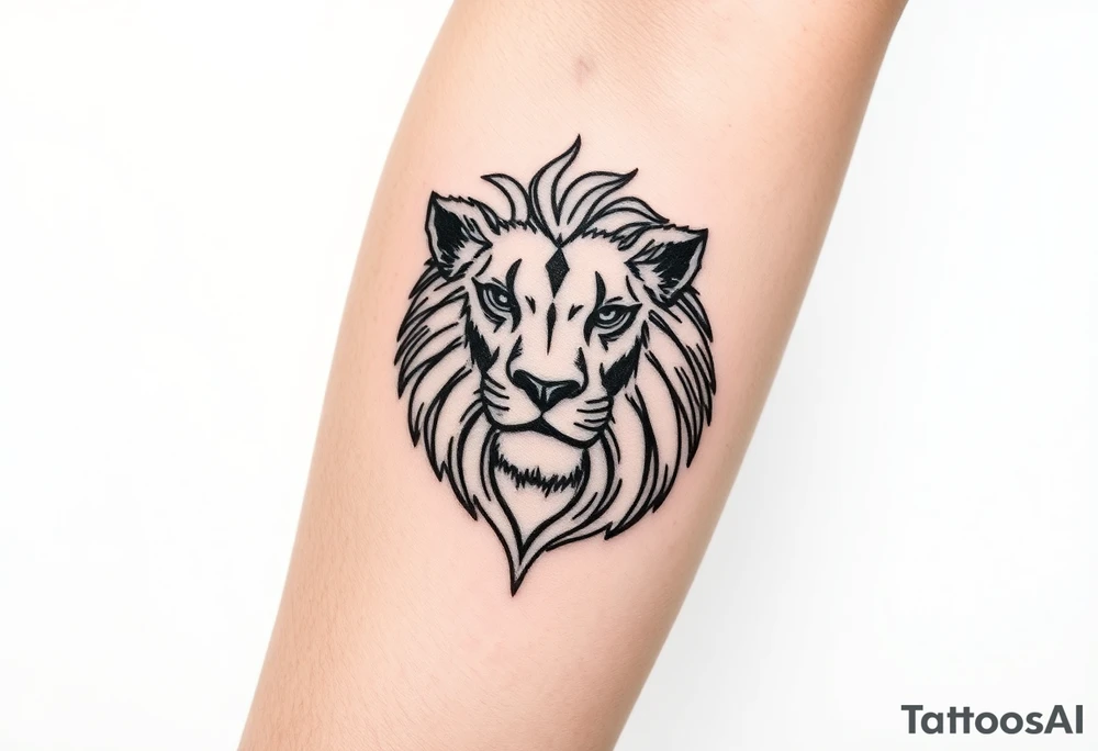 Fancy style "leo"  birth
 sign lion tattoo idea