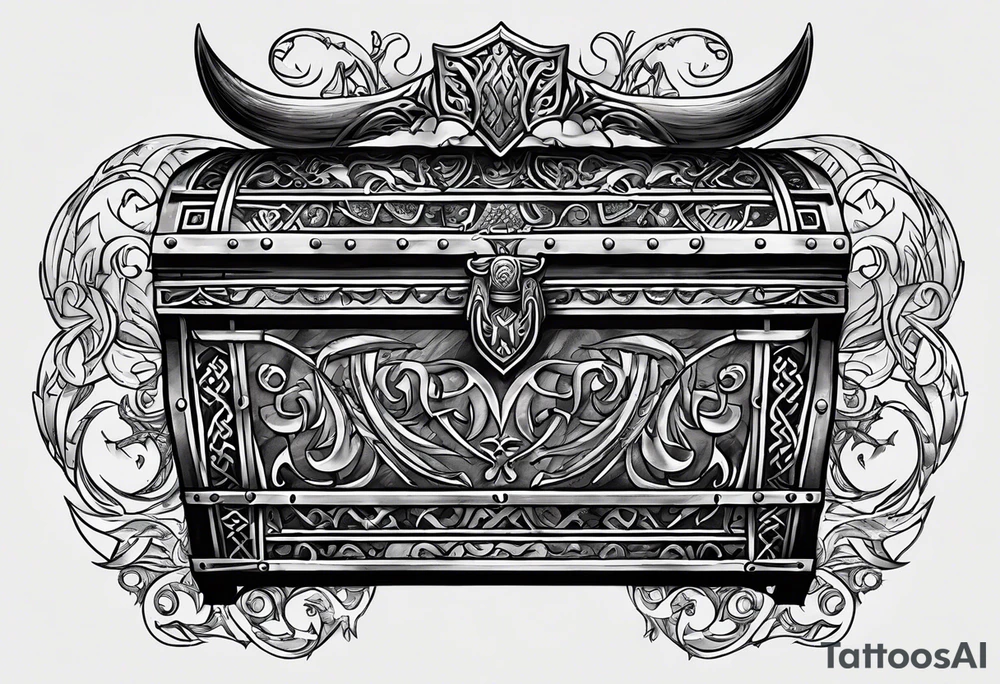 Make a viking chest tattoo use the triple horns tattoo idea