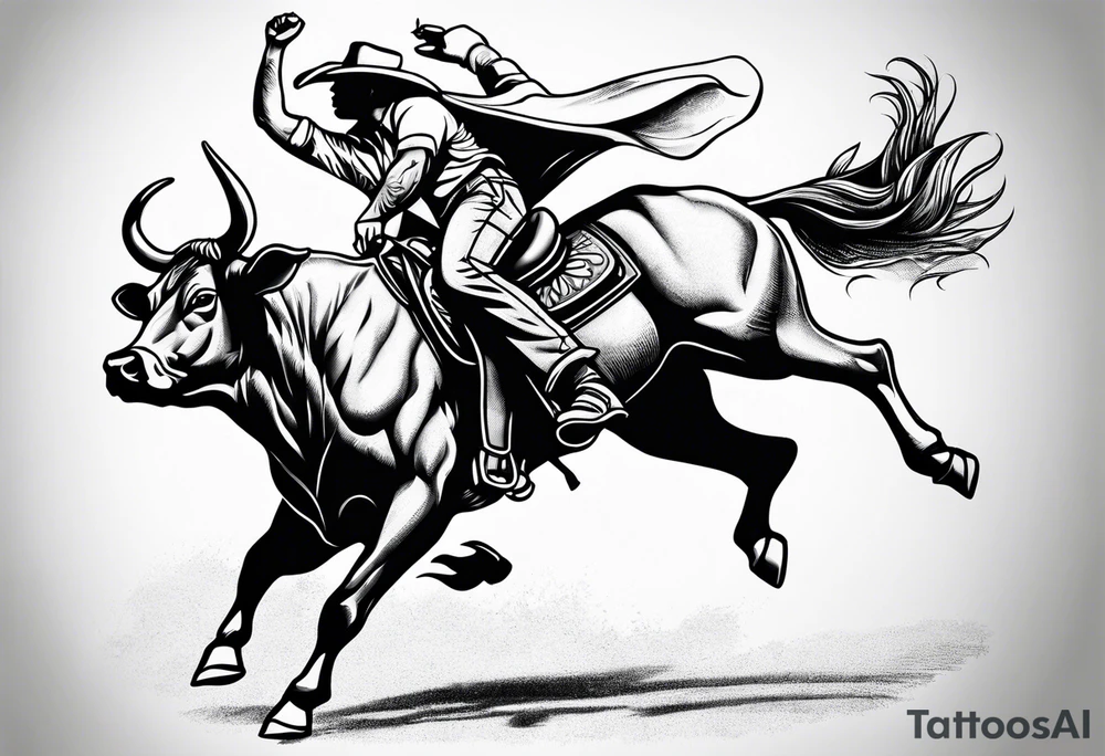 Bull riding cowboy tattoo tattoo idea