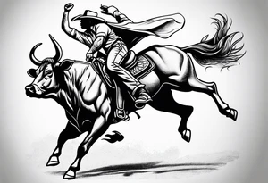 Bull riding cowboy tattoo tattoo idea