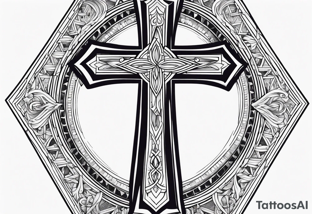 cross with bible verse tattoo idea