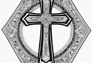 cross with bible verse tattoo idea