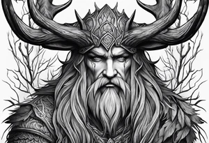 Leshy with birch bark skin tattoo idea
