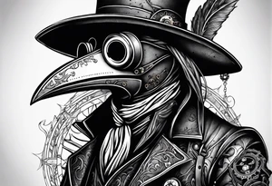 steampunk plague doctor 
3/4 of body tattoo idea