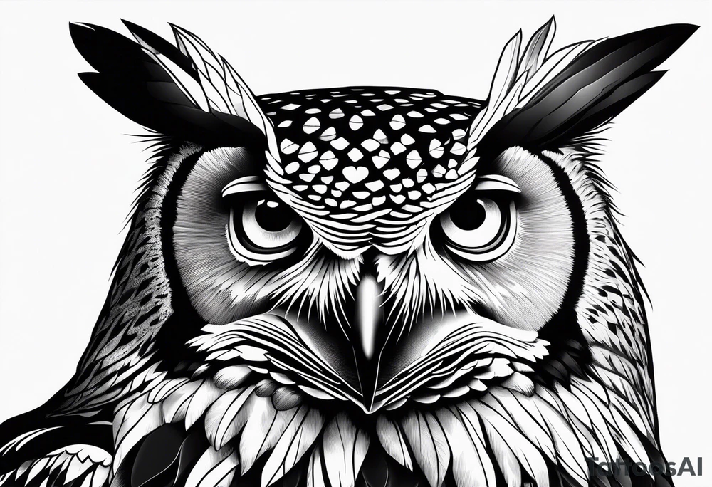 Powerful owl tattoo idea