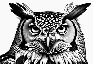 Powerful owl tattoo idea