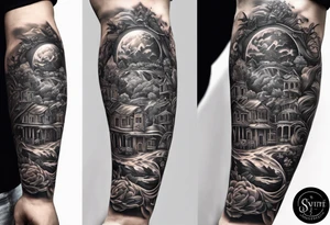 Full forearm tattoo for names of children and grandchildren tattoo idea