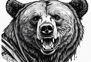 Bear zombie tattoo idea