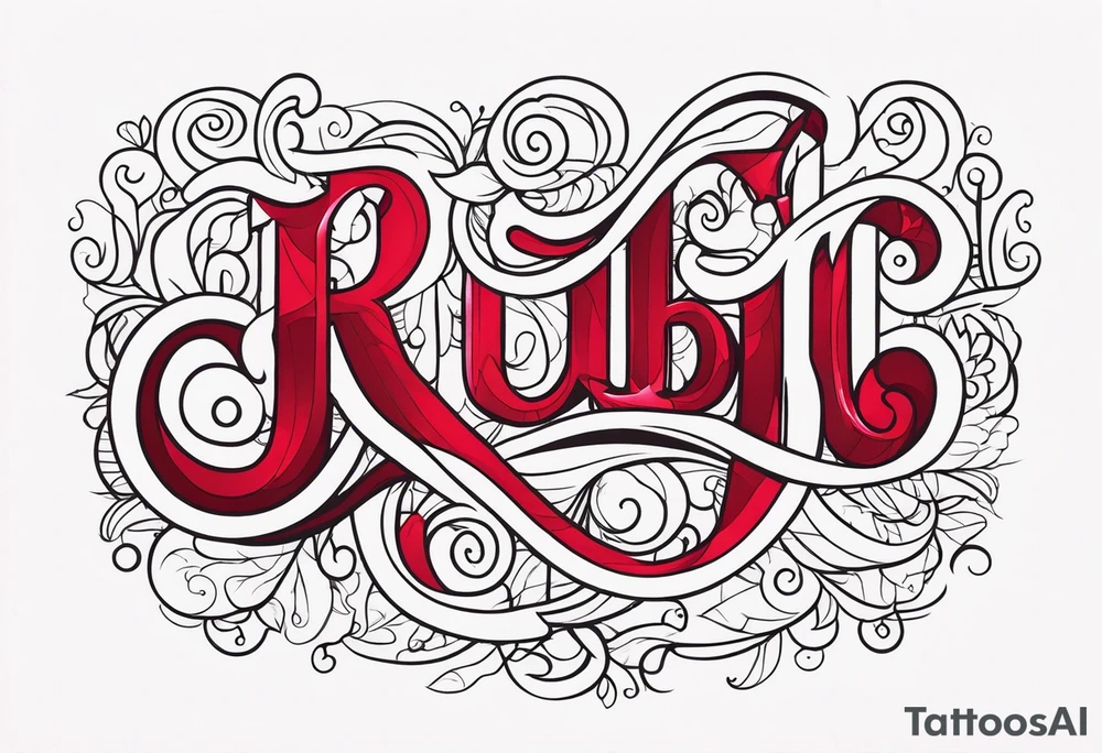 Feminine font : Ruby tattoo idea