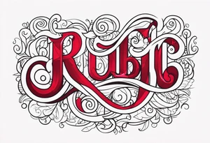 Feminine font : Ruby tattoo idea
