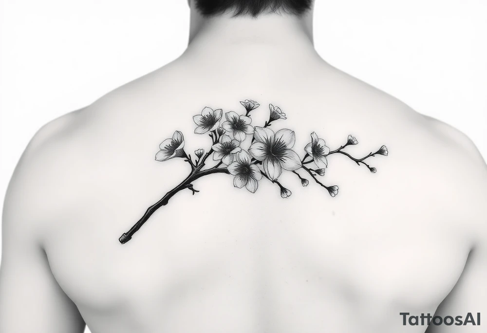 Cherry blossom branch tattoo idea