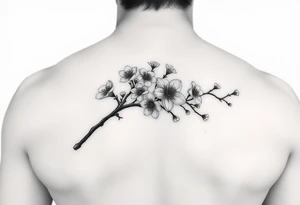 Cherry blossom branch tattoo idea