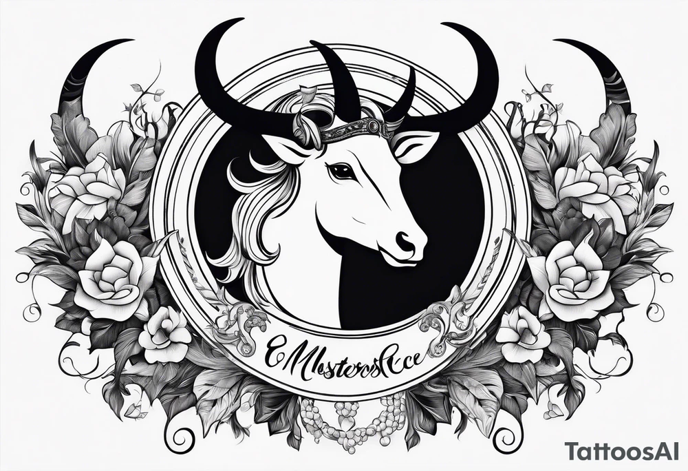 Capricornus two horns female and contains the letter S tattoo idea