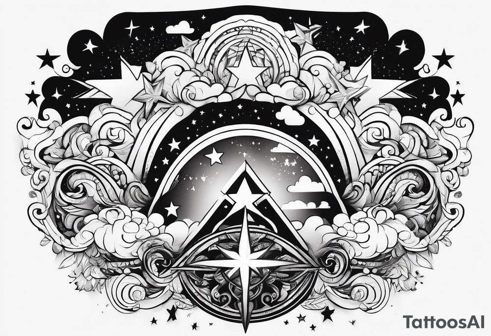 stars, clouds, tattoo idea