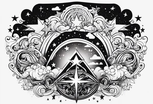 stars, clouds, tattoo idea