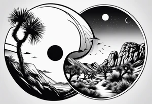 Joshua tree yin and yang tattoo idea