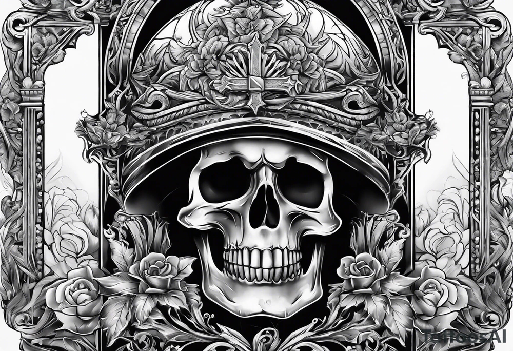 Tomb with cross tattoo idea