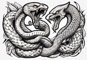 The snake is fighting with an eagle tattoo idea