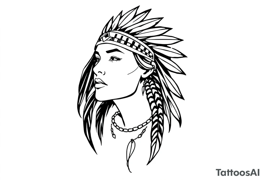Native American female tattoo idea